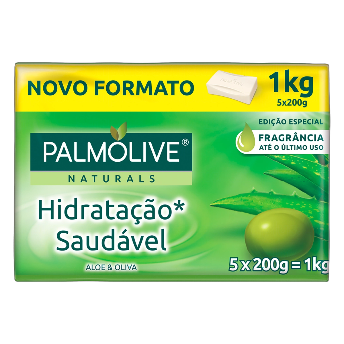 Pack Sabonete Barra Hidratação Saudável Palmolive Naturals Envoltório 1kg 5 Unidades