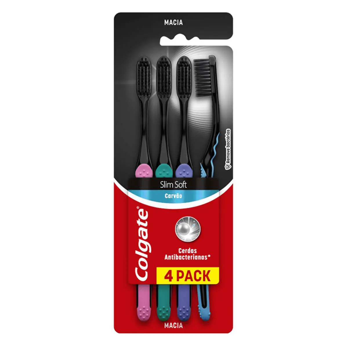 Kit Escova Dental COLGATE Slim Soft Black 4 Unidades