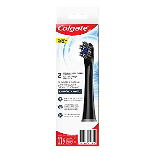 Refil Escova Dental Elétrica Carvão Colgate 2 Unidades