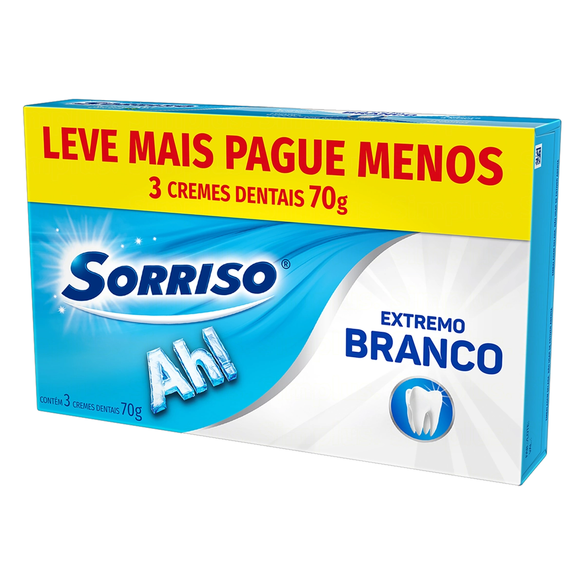 Pack Creme Dental Sorriso Extremo Branco Caixa 3 Unidades 70g Cada Leve Mais Pague Menos