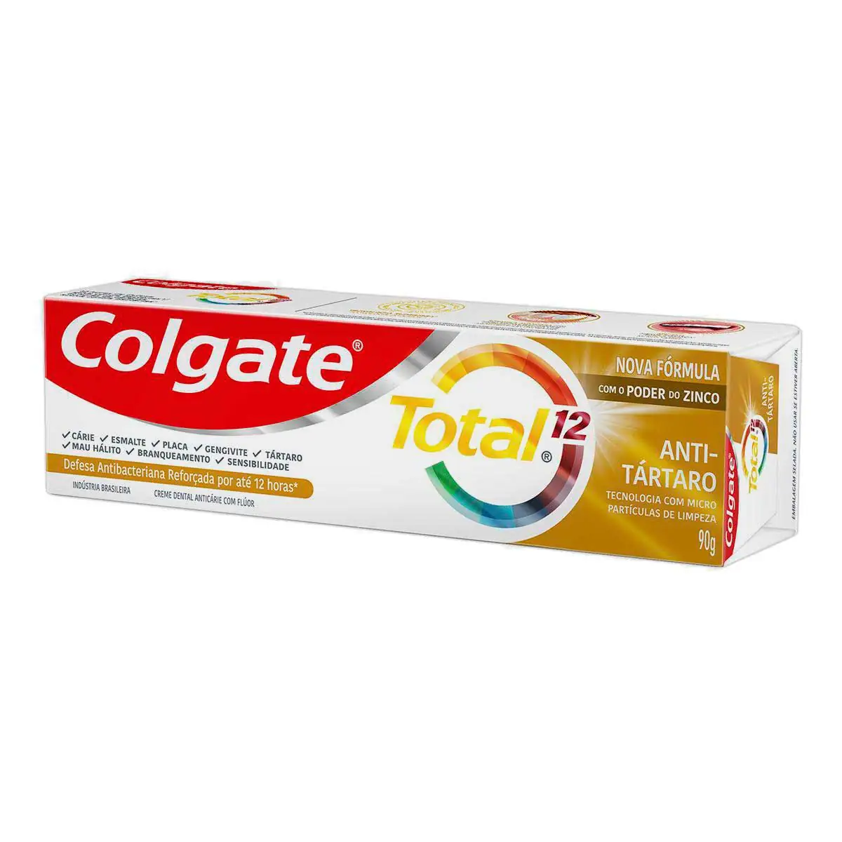 Creme Dental Colgate Total 12 Anti Tártaro 3 Unidades com 90 g Cada Preço Especial