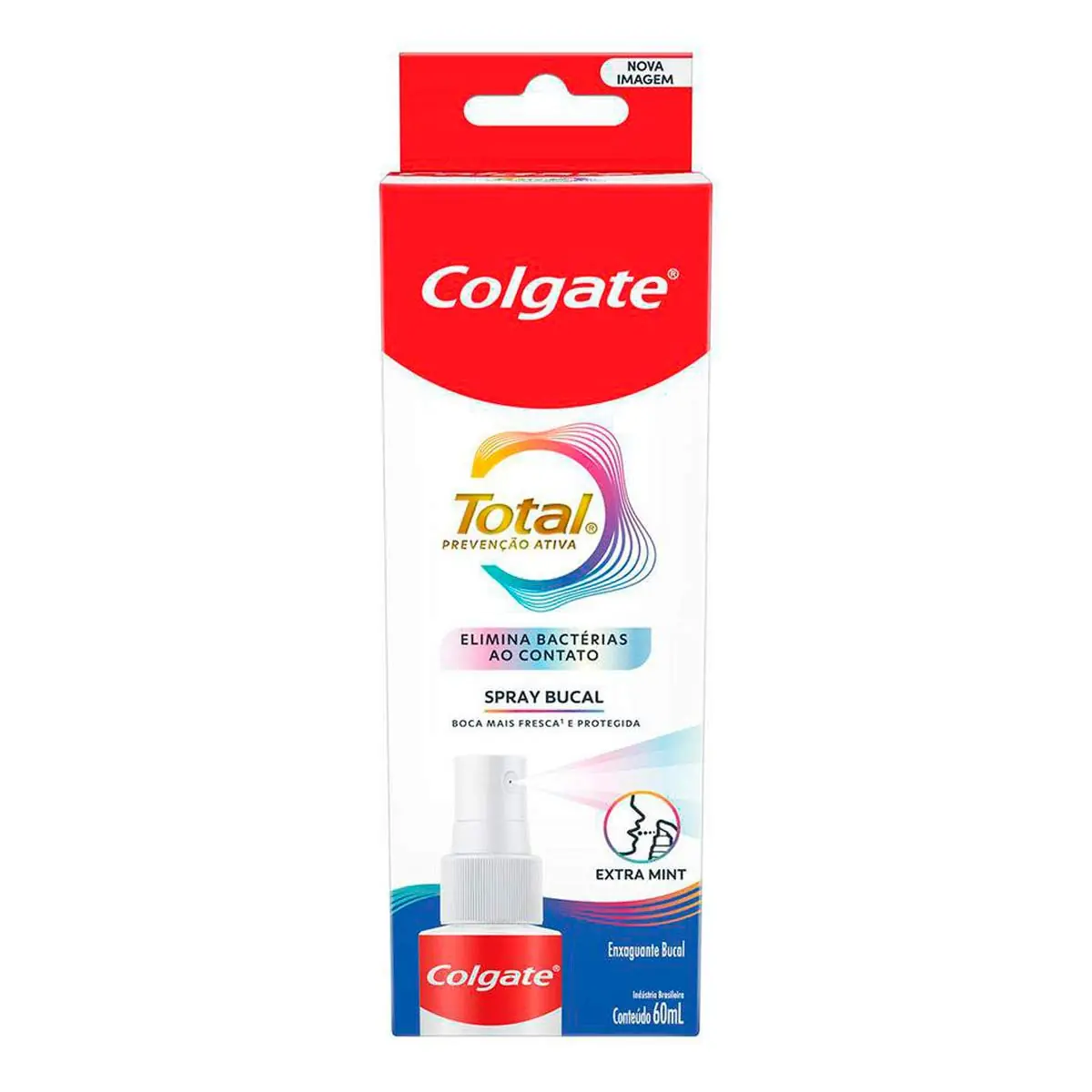 Enxaguante Bucal Antibacteriano Spray Zero Álcool Extra Mint Colgate Total 12 60ml