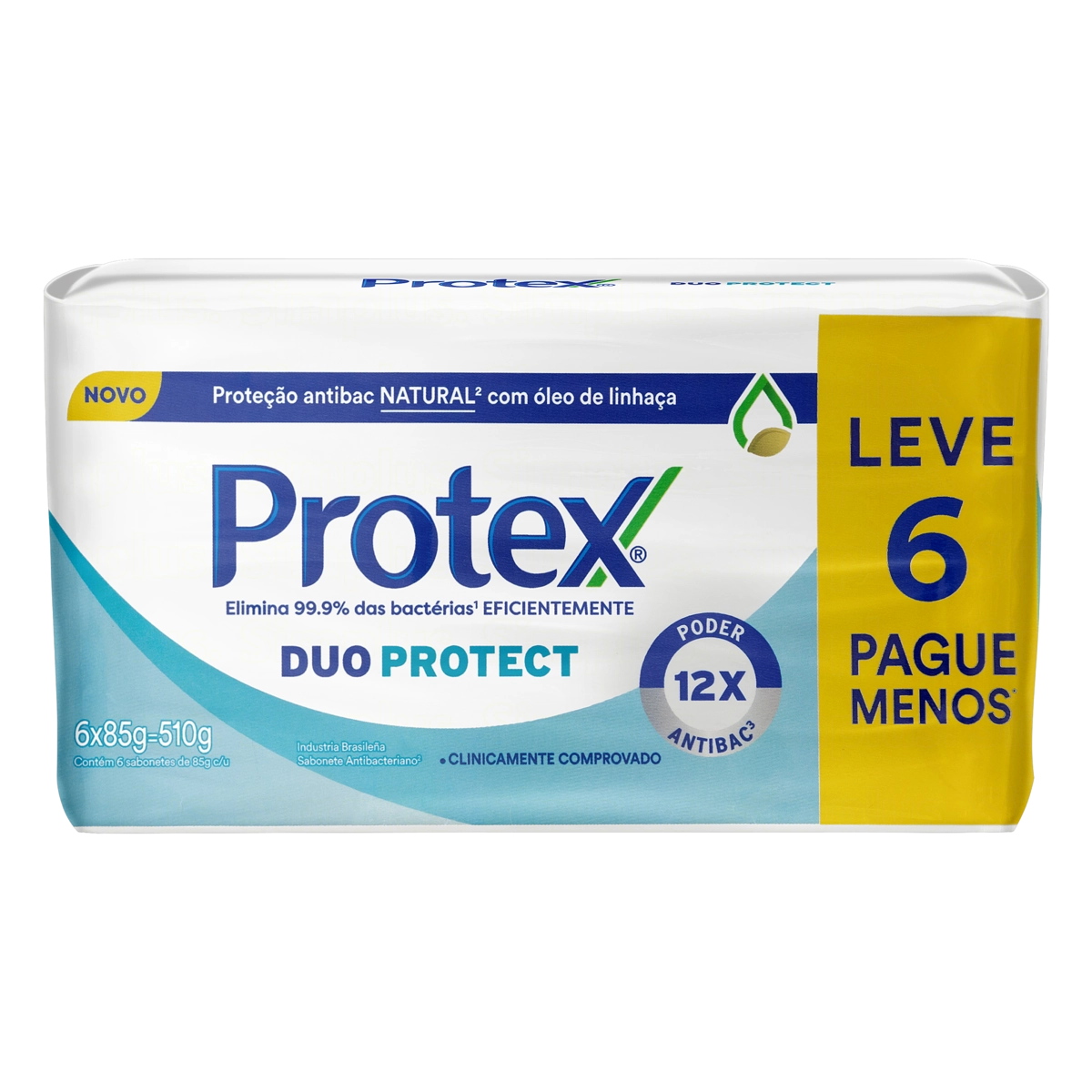 Sabonete Antibacteriano em Barra Protex Duo Protect 6 unidades de 85g cada