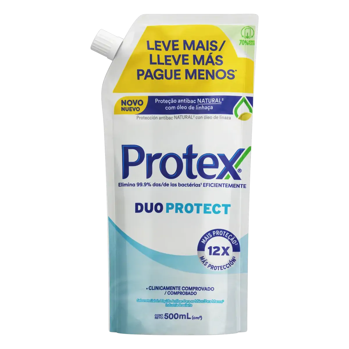 Sabonete Líquido Para As Mãos Antibacteriano Protex Duo Protect Sachê 500ml Refil Leve Mais Pague Me