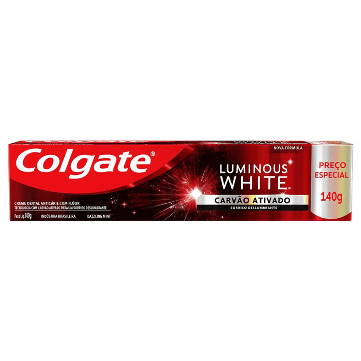 Creme Para Clareamento Dental Colgate Luminous White Carvão Ativado 140g Preço Especial