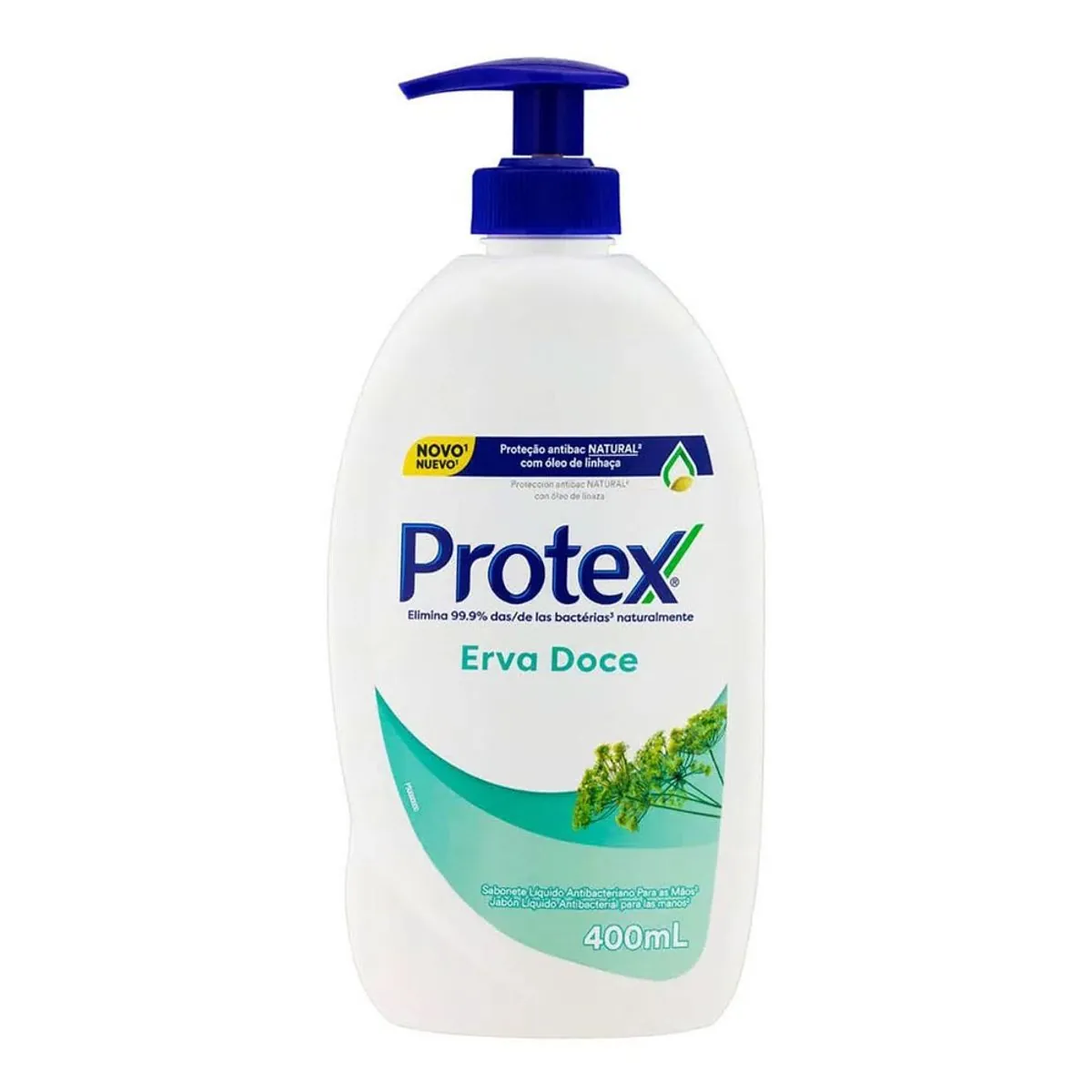 Sabonete Líquido Antibacteriano para as Mãos Erva-Doce Protex Frasco 400 ml