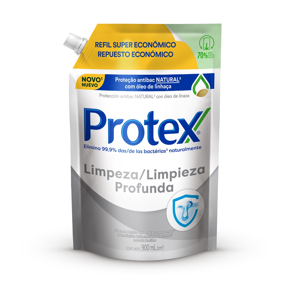 Sabonete Líquido Para As Mãos Antibacteriano Protex Limpeza Profunda Sachê 900ml Refil Super Econômi
