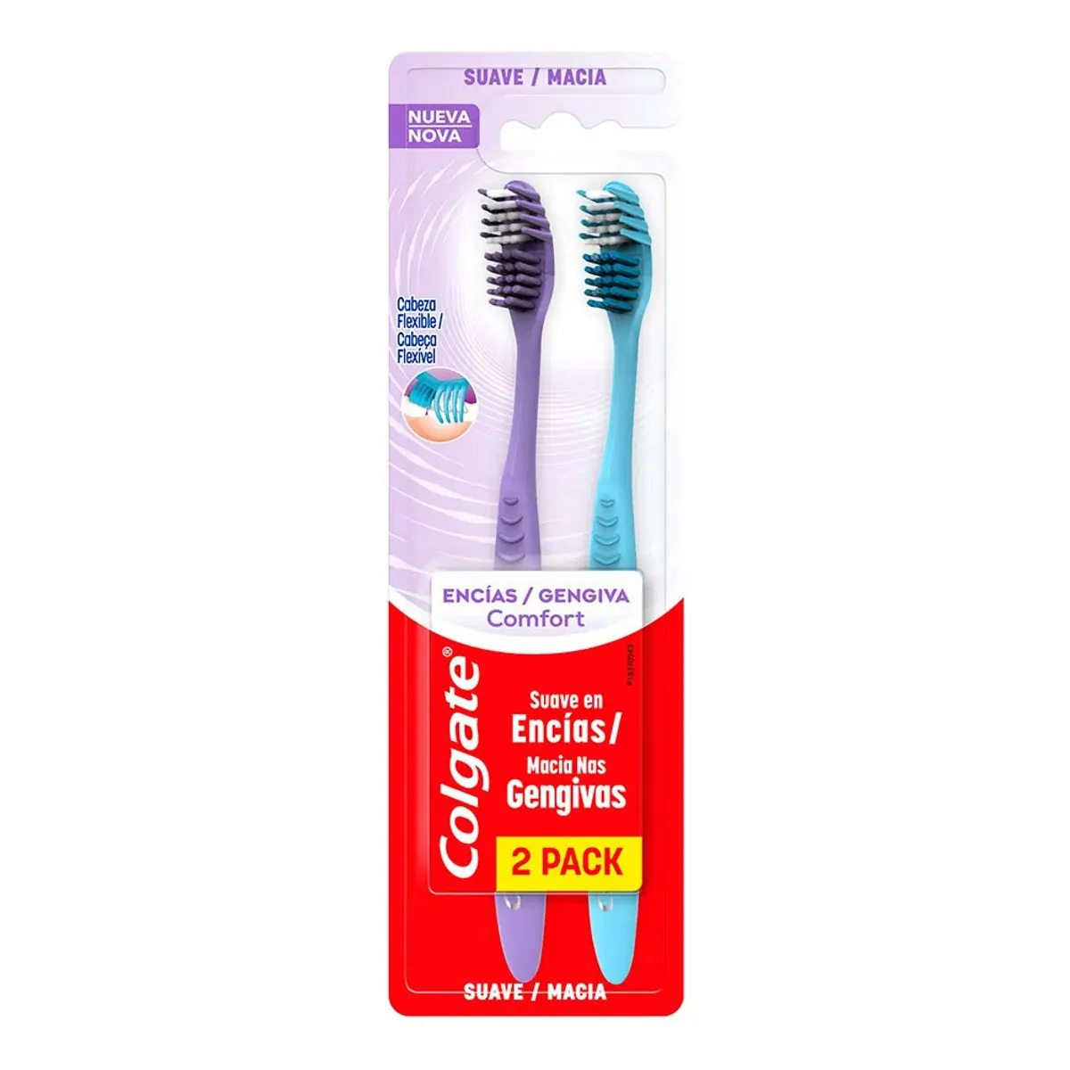 Escova Dental Macia COLGATE Gengiva Comfort 2 Unidades