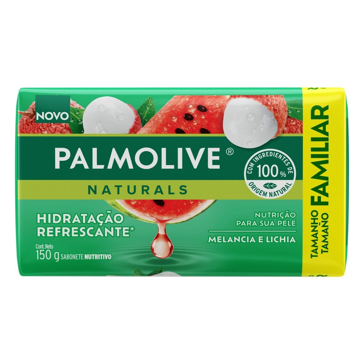 Sabonete Barra Hidratação Refrescante Melancia E Lichia Palmolive Naturals Envoltório 150g Tamanho F