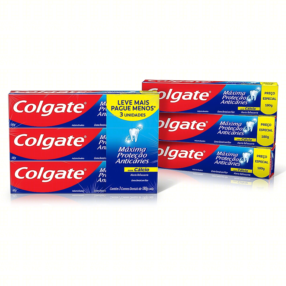 Pack Creme Dental Menta Refrescante Colgate Máxima Proteção Anticáries Caixa 3 Unidades 180g Cada Le