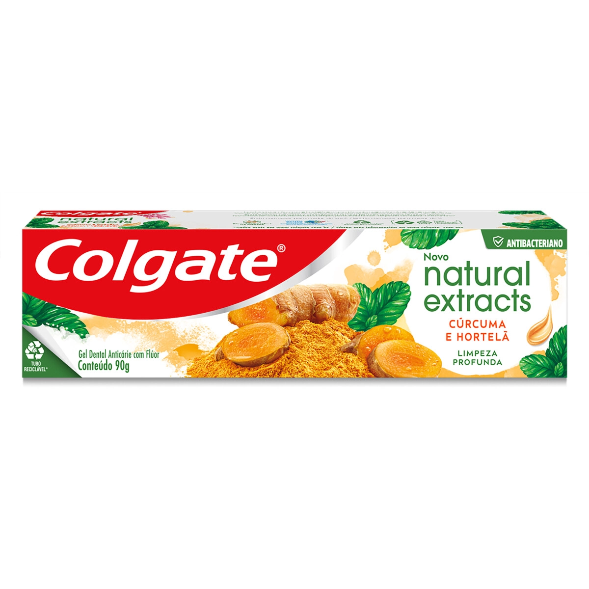 Gel Dental Cúrcuma e Hortelã Colgate Natural Extracts Limpeza Profunda Caixa 90g