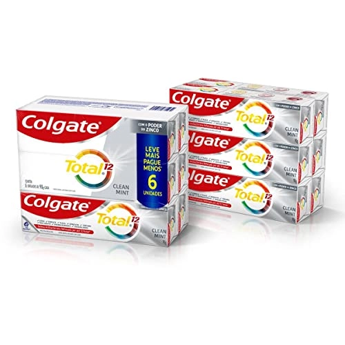 Pack Creme Dental Clean Mint Colgate Total 12 Caixa 6 Unidades 90g Cada Leve Mais Pague Menos