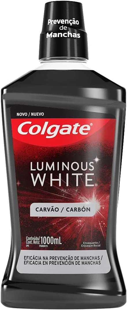 Enxaguante Bucal Carvão Zero álcool Colgate Luminous White Frasco 1000ml