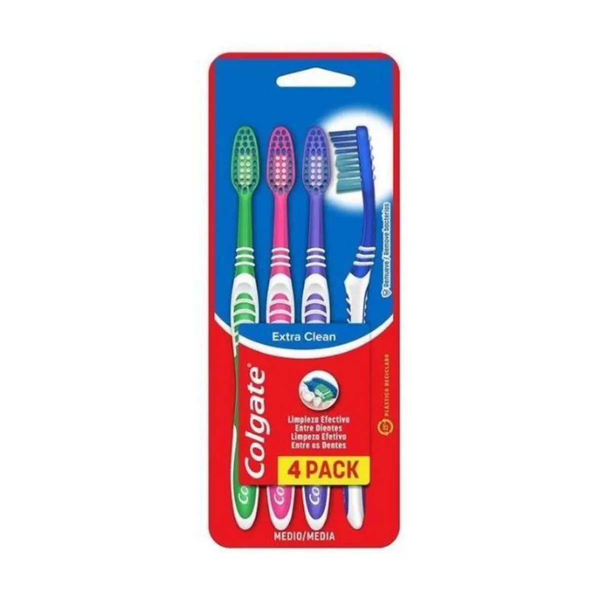 Escova Dental Média Colgate Extra Clean 4 Unidades
