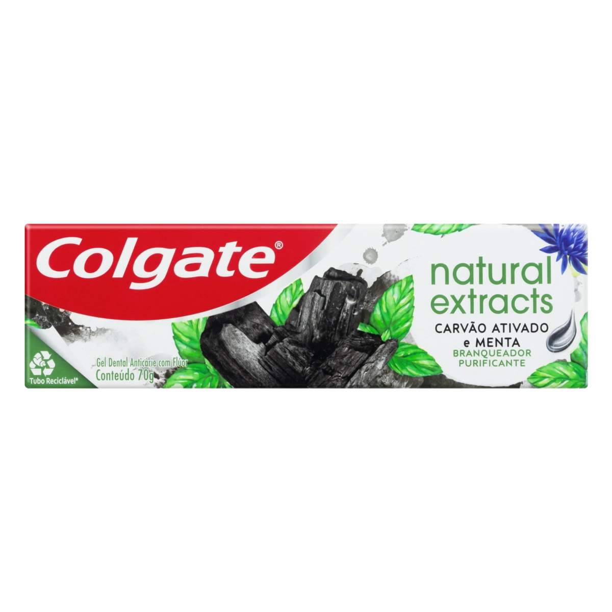 Gel Dental Carvão Ativado Menta Colgate Natural Extracts Caixa 70g