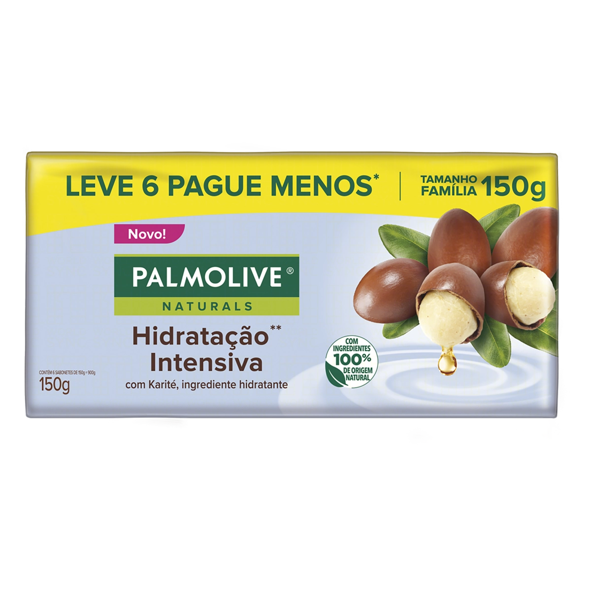 Pack Sabonete Barra Hidratação Intensiva Palmolive Naturals Envoltório 900g Tamanho Família Leve 6 P
