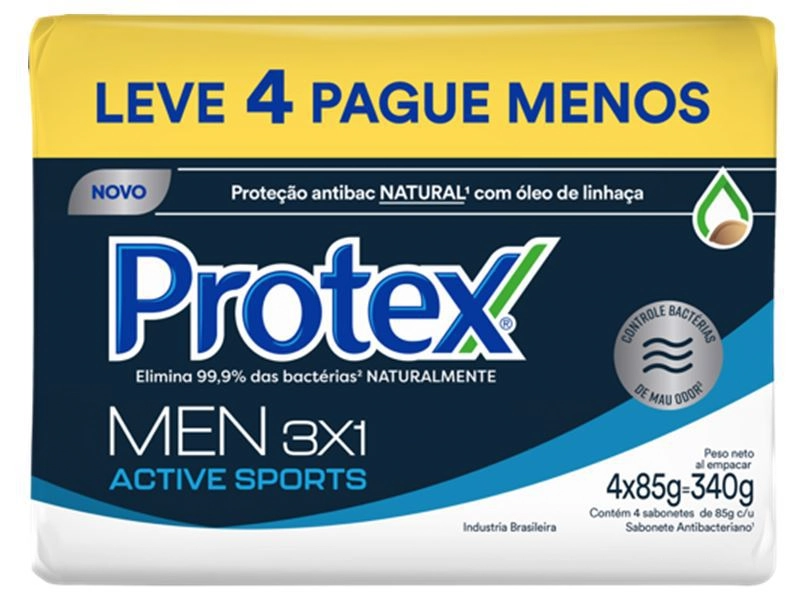 Sabonete Barra Protex Men Active 85g C/4