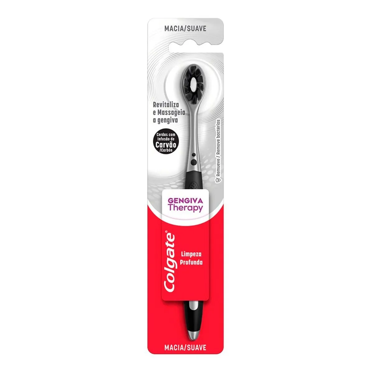 Escova Dental Macia Infusão de Carvão Colgate Gengiva Therapy Cabeça Compacta