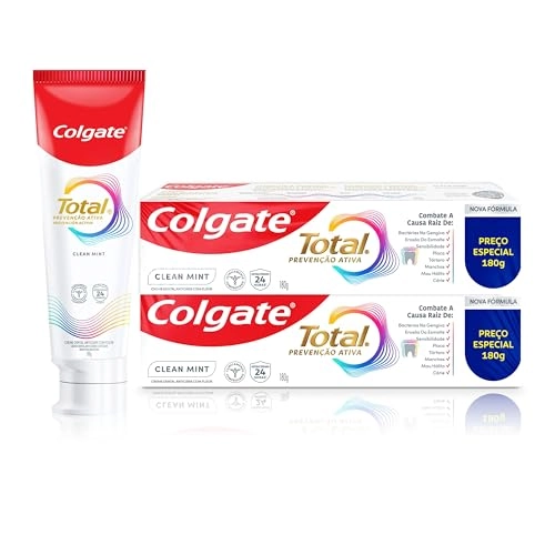 Pack Creme Dental Clean Mint Colgate Total 12 Caixa 2 Unidades 180g Cada