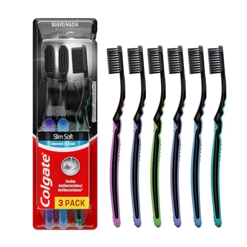 Escova Dental Macia Carvão Colgate Slim Soft 6 Unidades Leve Mais Pague Menos