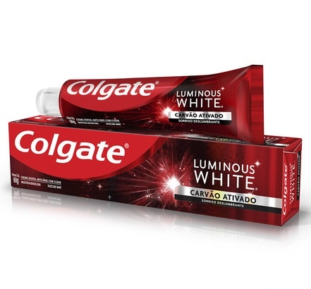 Creme Dental Carvão Ativado Dazzling Mint Colgate Luminous White Caixa 60g