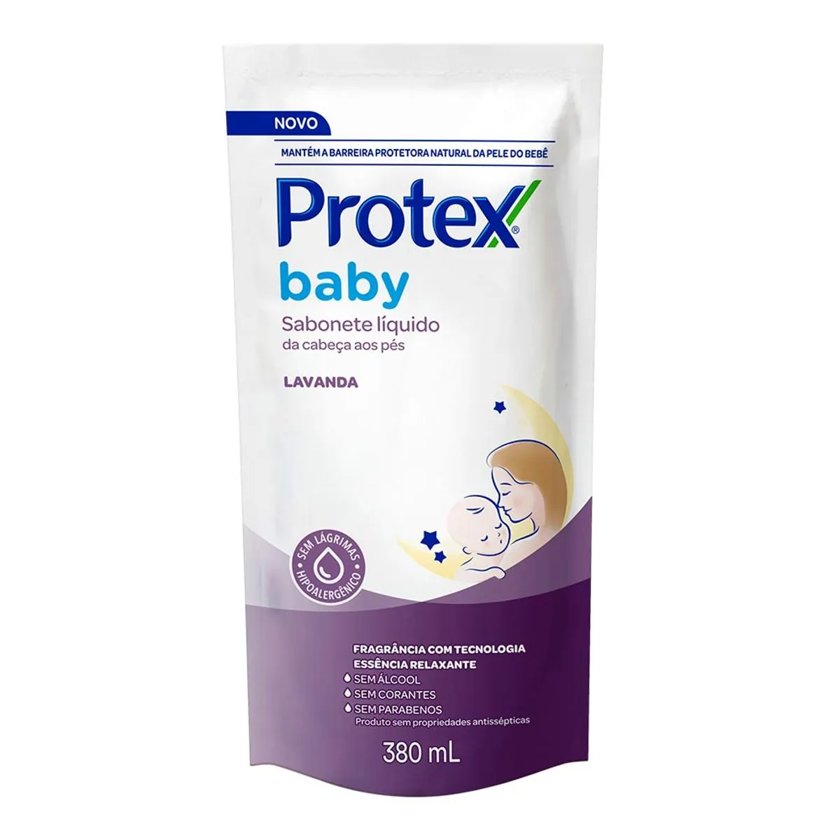 Sabonete Líquido Da Cabeça Aos Pés Lavanda Protex Baby Sachê 380ml Refil