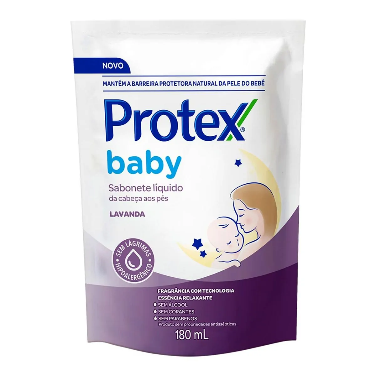 Sabonete Líquido da Cabeça aos Pés Lavanda Protex Baby Sachê 180ml Refil
