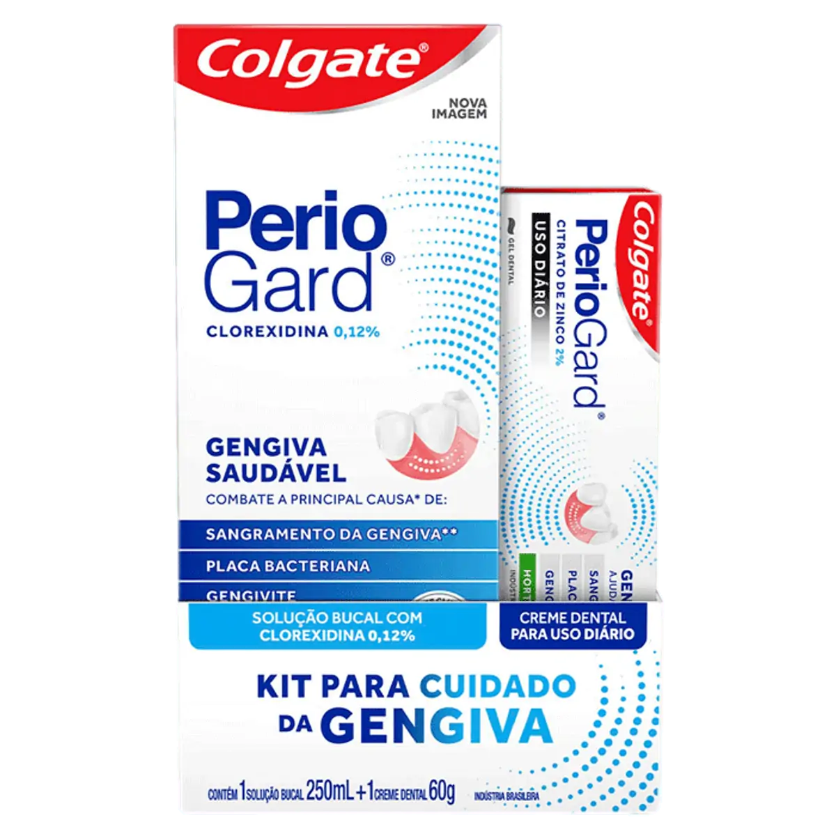 Kit Enxaguante Bucal Zero álcool 250ml Creme Dental Hortelã 60g Colgate Periogard Gengiva Saudável