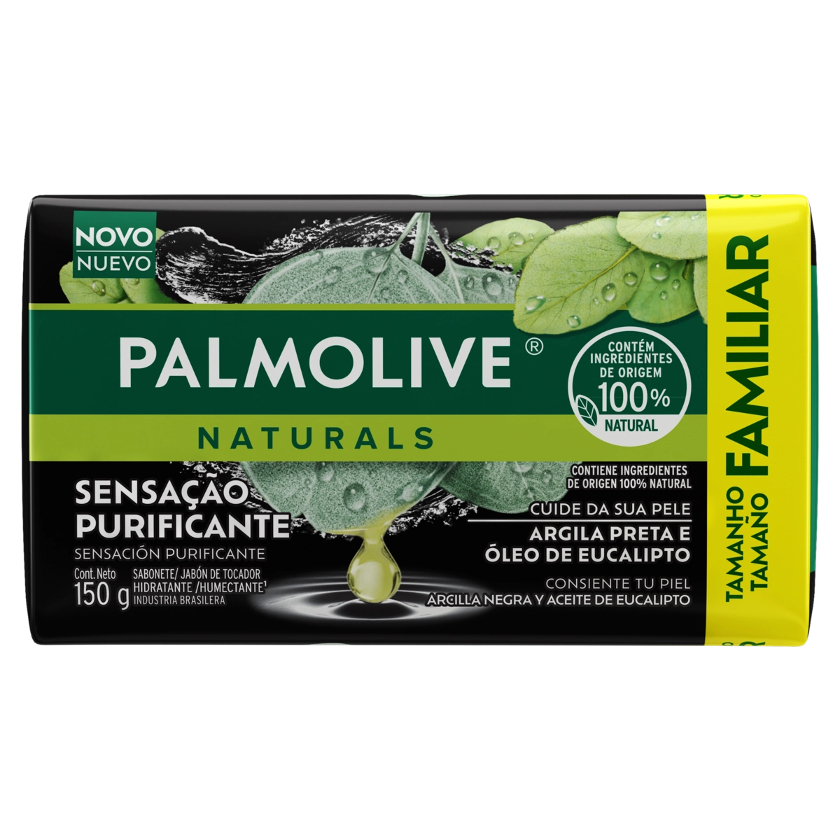 Sabonete Barra Sensação Purificante Argila Preta E óleo De Eucalipto Palmolive Naturals Envoltório 1
