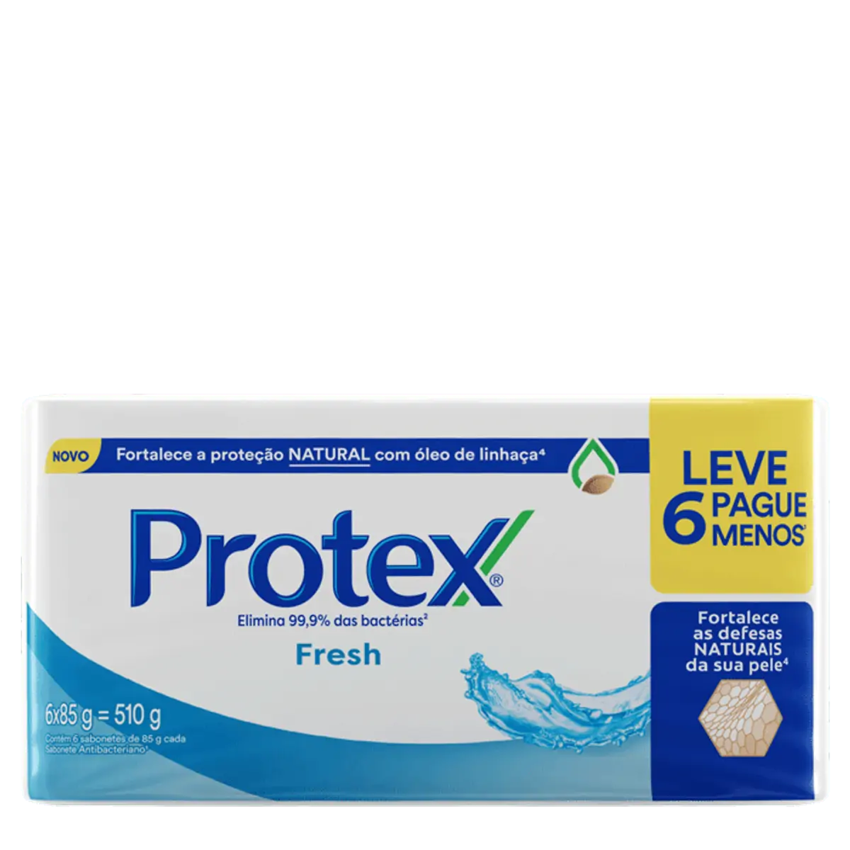 Pack Sabonete Barra Antibacteriano Fresh Protex Envoltório 510g Leve 6 Pague Menos