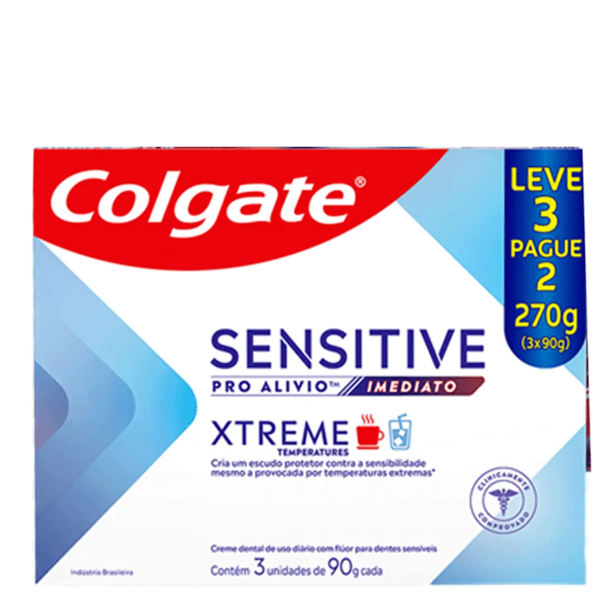 Pack Creme Dental Xtreme Colgate Sensitive Pro Alívio Imediato Caixa 270g Leve 3 Pague 2 Unidades