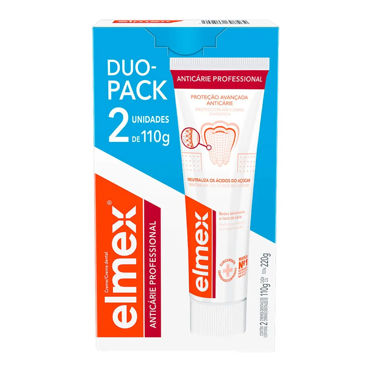 Pack Creme Dental Elmex Caixa 220g 2 Unidades