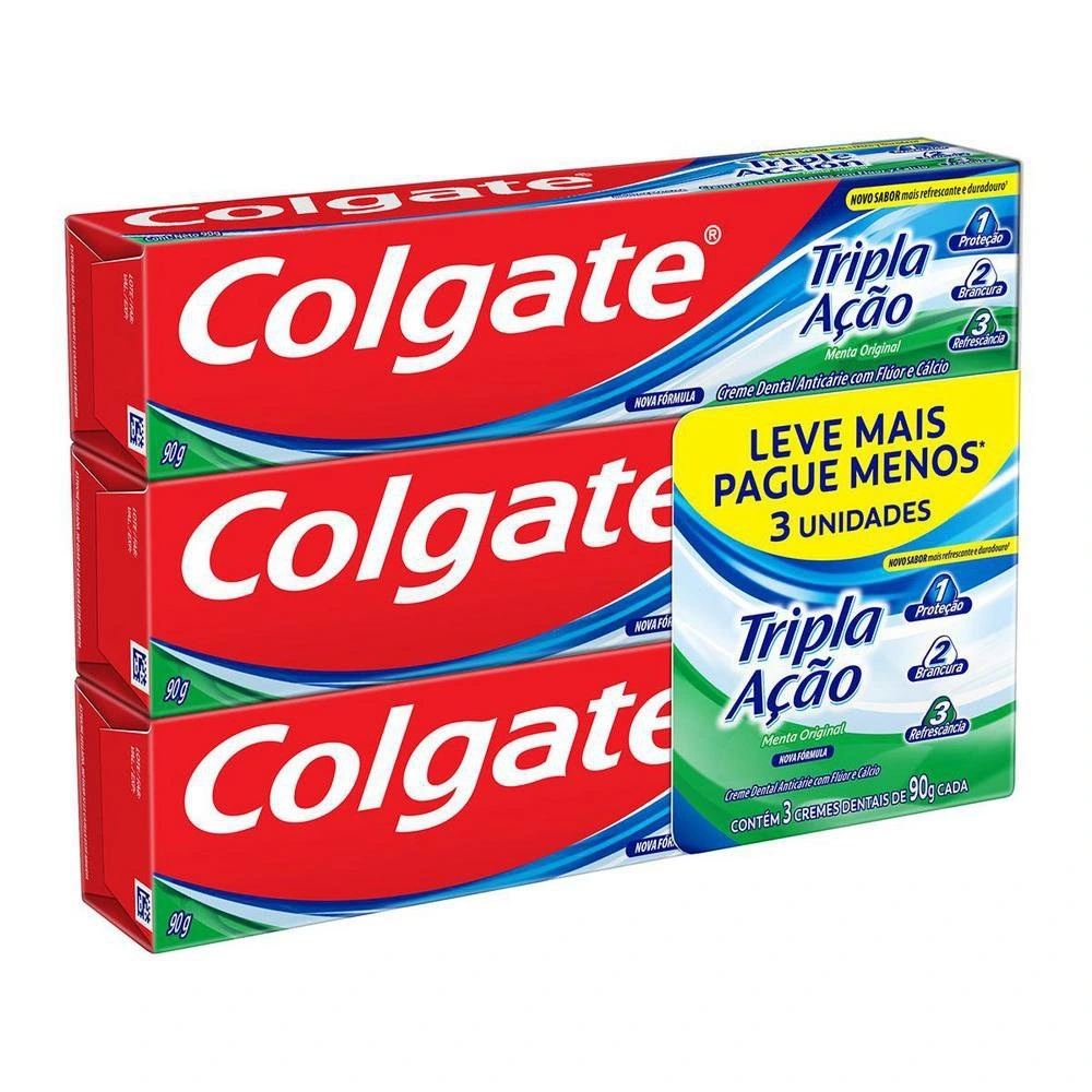 Cr Dent Colgate Tripla Acao Menta Orig C/3un 90g