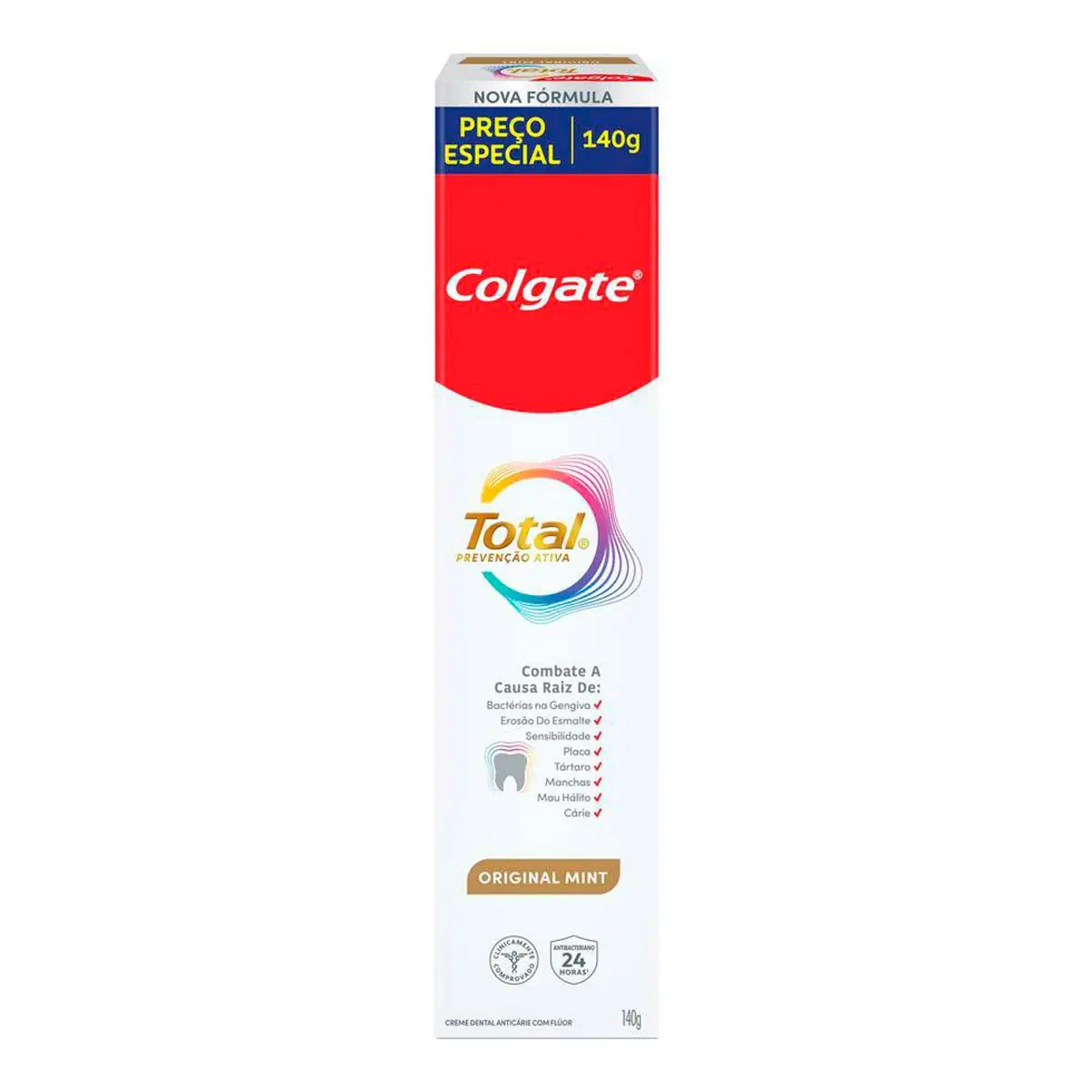 Creme Dental Prevenção Ativa Sabor Menta Original Colgate Total 140g