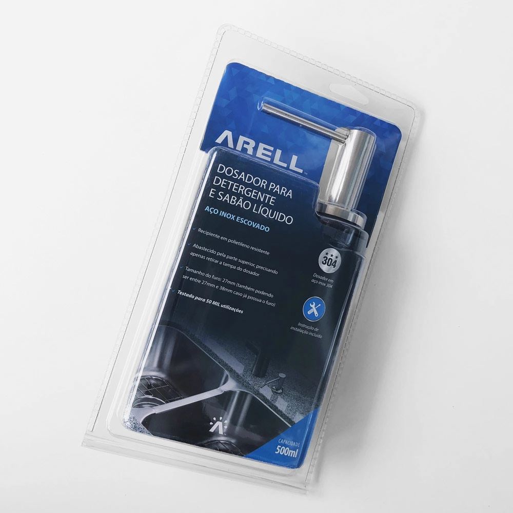 Dosador De Sabão Ds02 Inox Escovado Arell