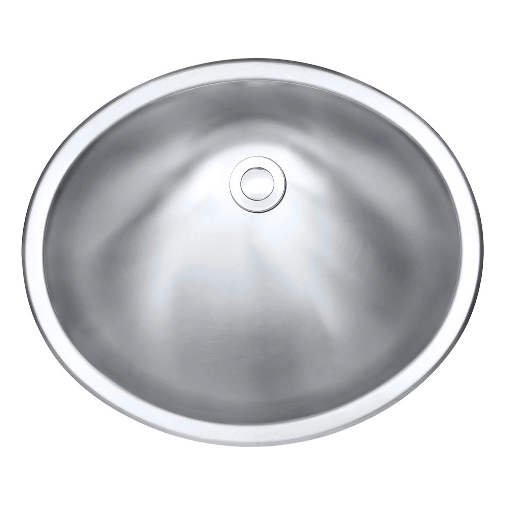 Cuba Oval Para Banheiro Inox 1mm Escovado C120 48,6x41x17,8 Cm