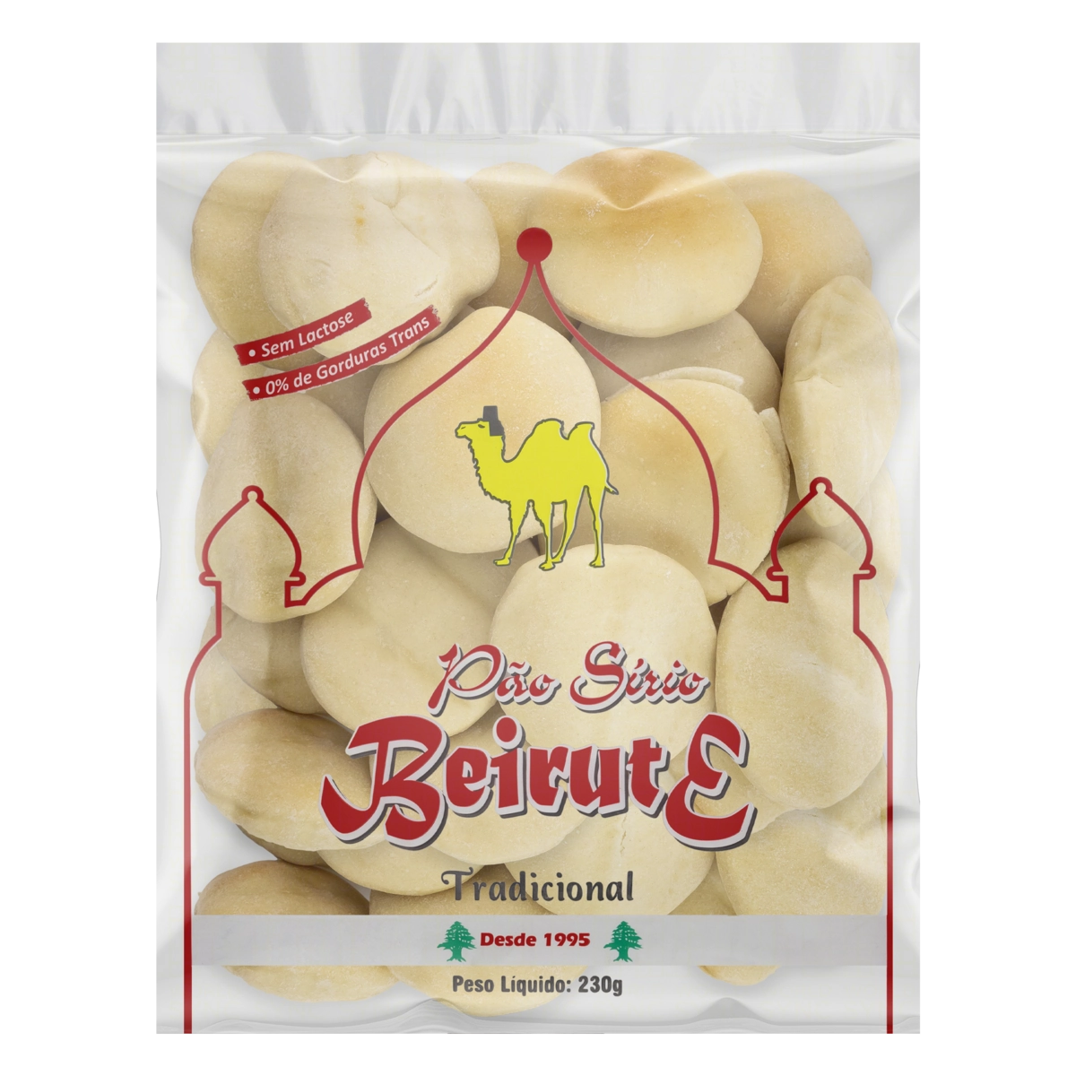 Pão Sírio Tradicional Zero Lactose Beirute Pacote 230g