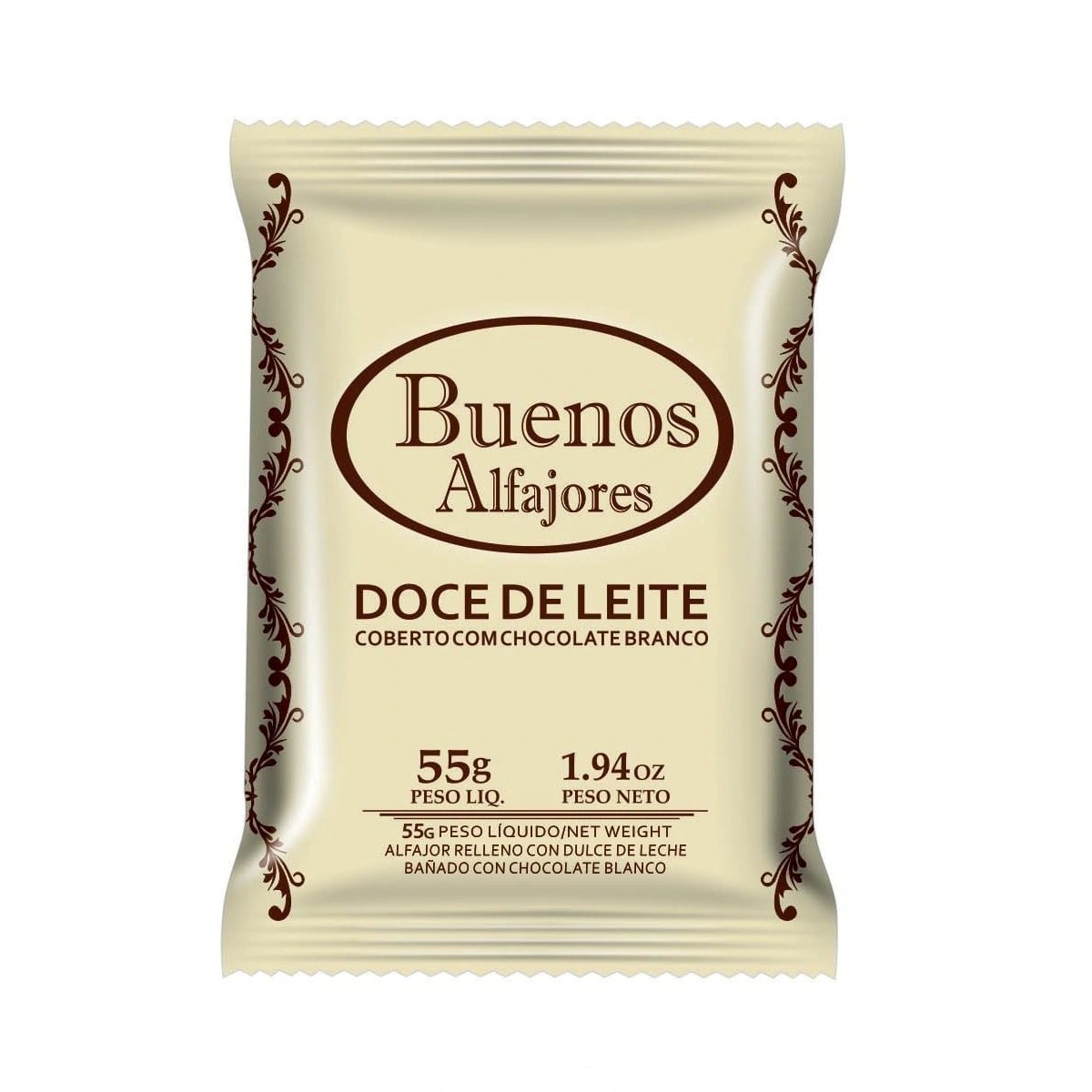 Alfajor Doce De Leite Coberto Com Chocolate Branco Buenos Alfajores 55g