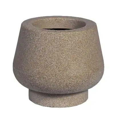 Vaso Cumbuca Boj M Branco Marmore 6095 Vasart