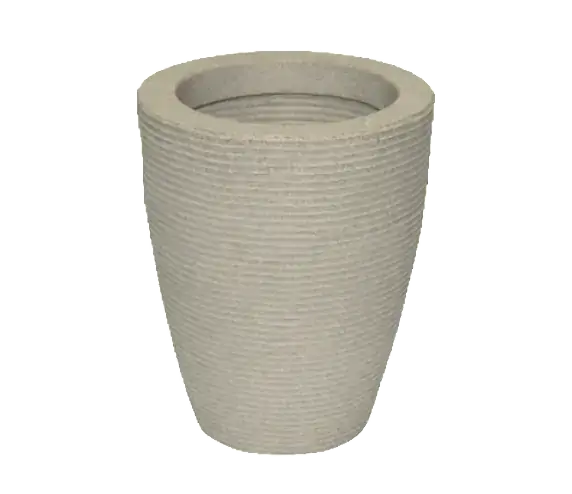 Vaso Cone Riscato 45 Branco Marmore 5168 Vasart