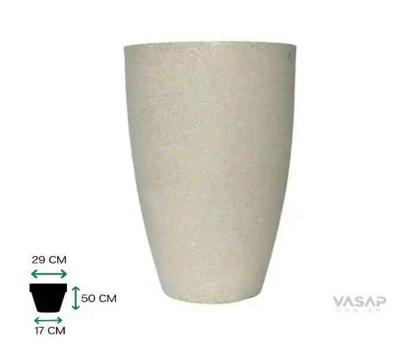 Vaso Vietnamita 50 Branco Marmore 6806 Vasart
