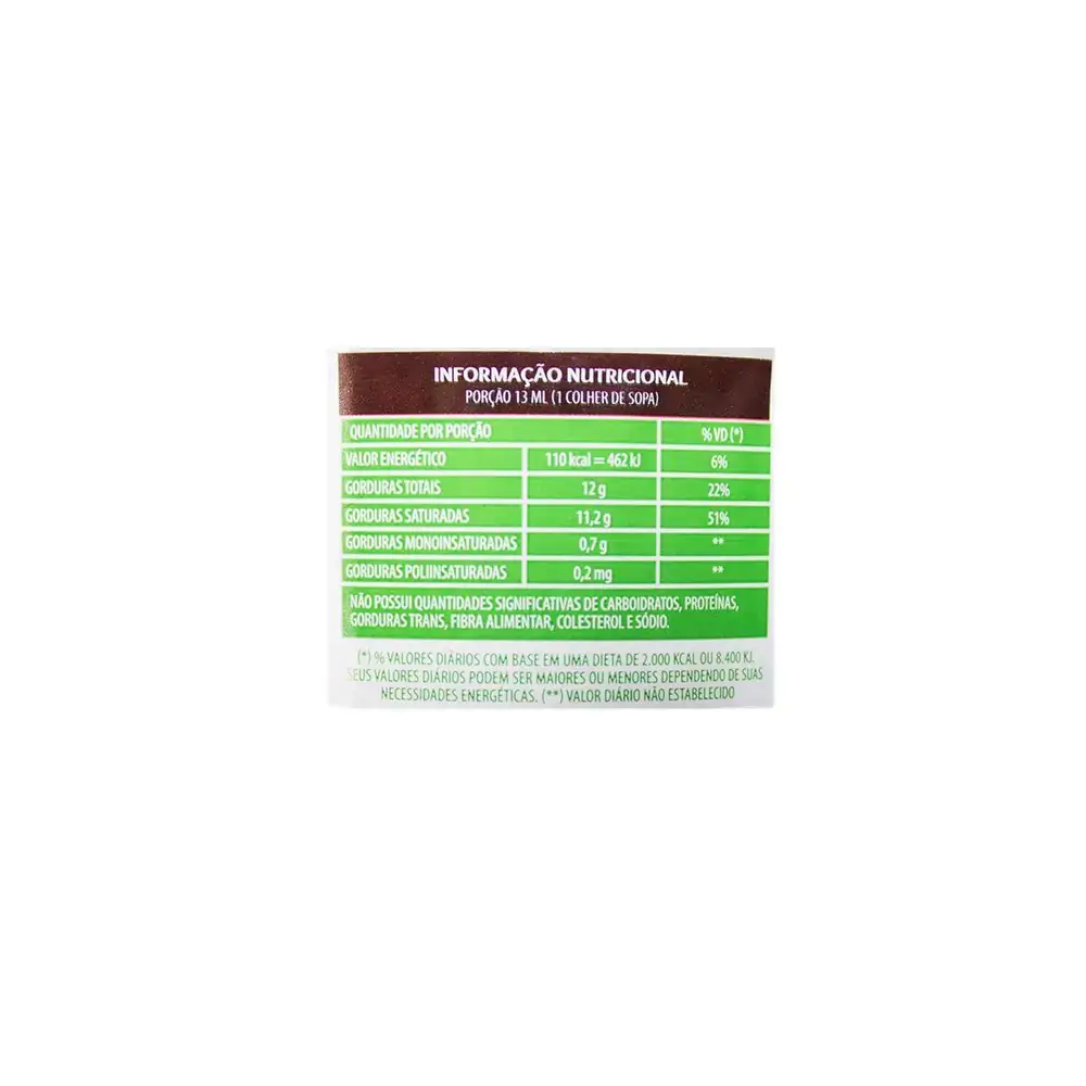 Oleo De Coco 200ml Extra Virgem