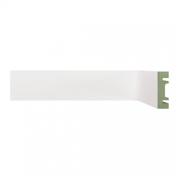 Rodapé De Mdf 5cmx15mmx2,40m Liso 501 Branco Liso