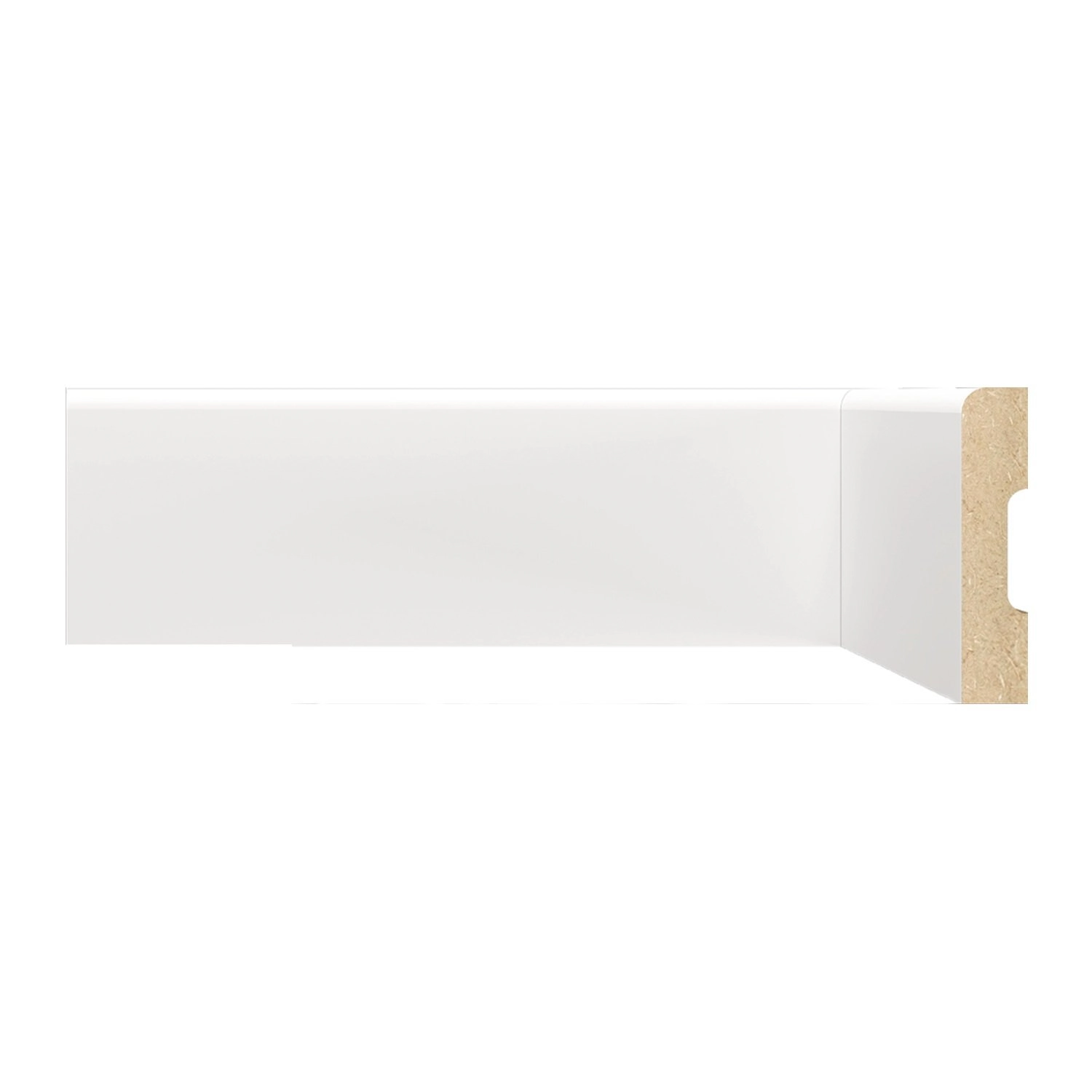 Rodapé De Mdf 7cmx15mmx2,40m Liso 700 Branco Liso