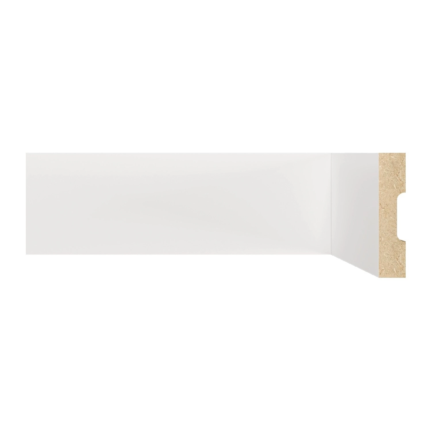 Rodapé De Mdf 7cmx15mmx2,40m Liso 701 Branco Liso