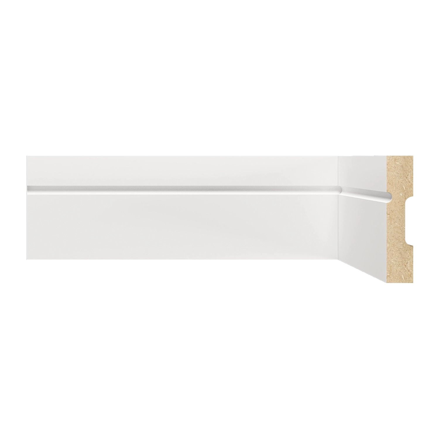 Rodapé De Mdf 7cmx15mmx2,40m Com Friso 703 Branco