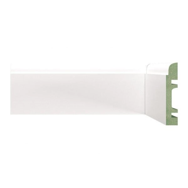 Rodapé De Mdf Liso De 8cm X 2,40m Rende 2,4 Metros Moldufama 804 Branco Liso