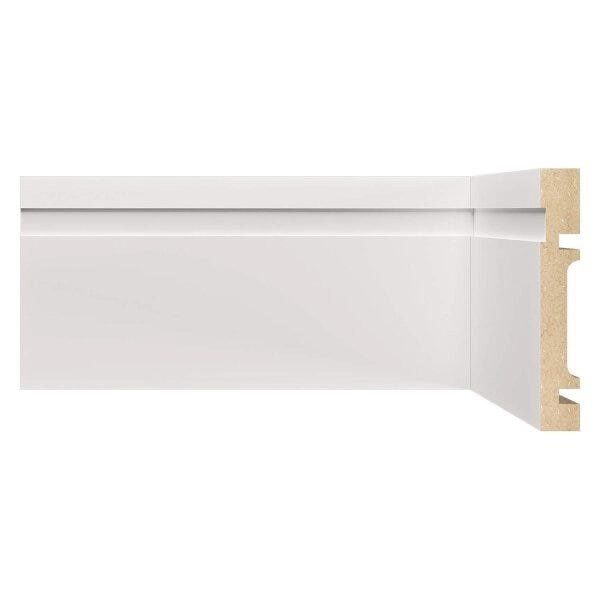 Rodapé De Mdf 10cmx15mmx2,40m Com Friso 1002  Branco Frisado