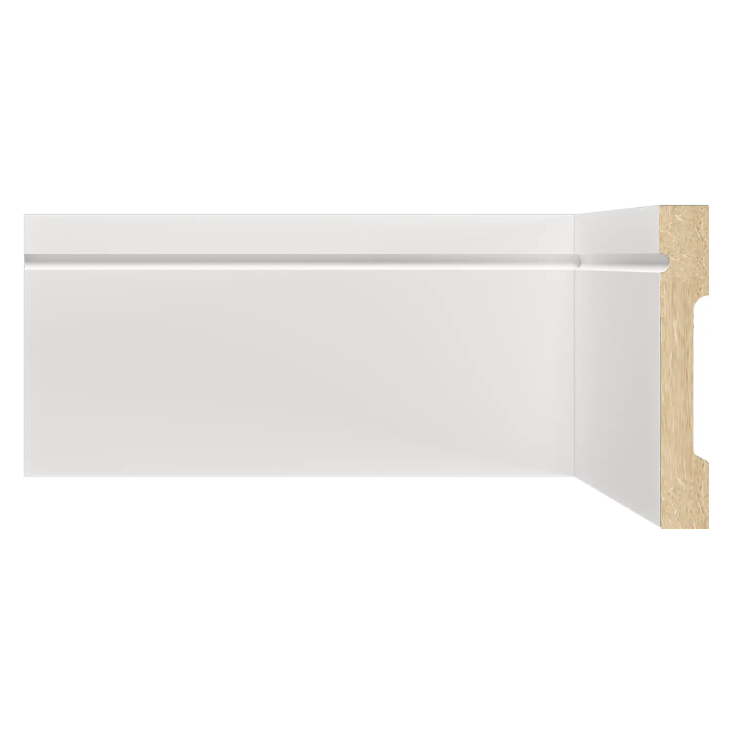 Rodapé De Mdf 10cmx15mmx2,40m Com Friso 1003  Branco