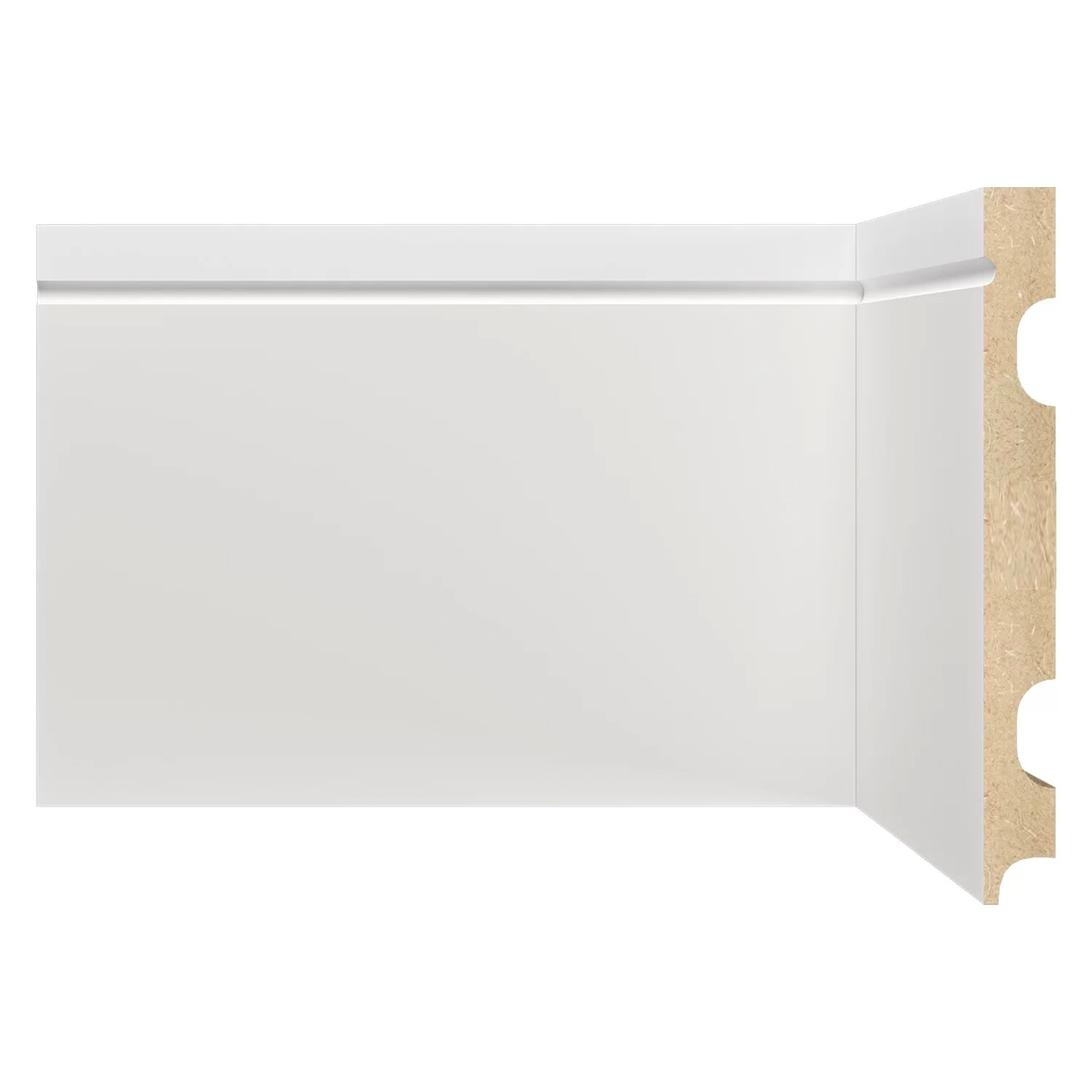 Rodapé De Mdf 15cmx15mmx2,40m Com Friso 1503 Branco